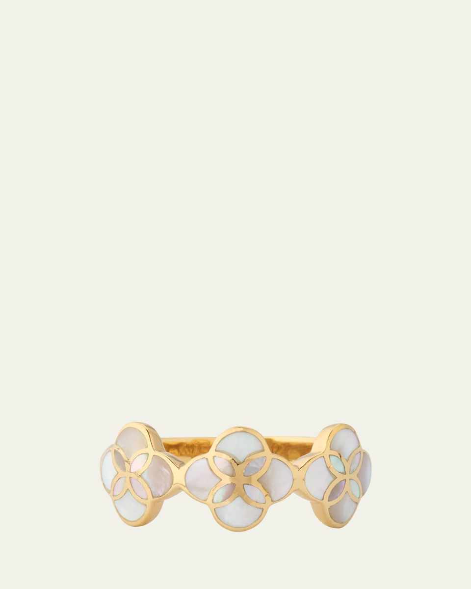 White Mother of Pearl Three Petal Ring